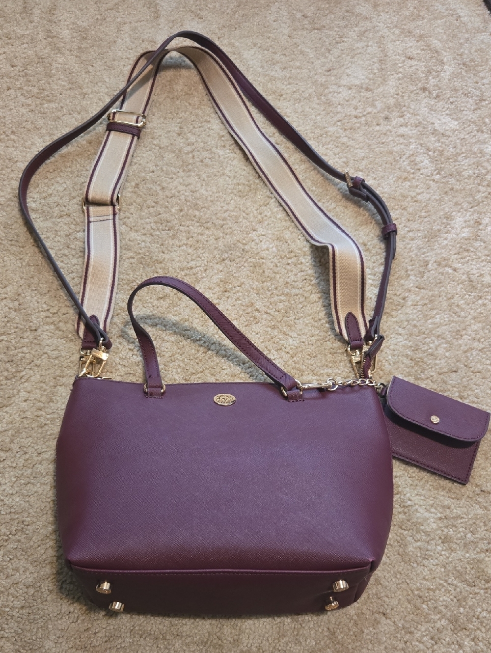 Anne Klein Women's Deep Burgandy Crossbody Bag with 2 Removable Straps